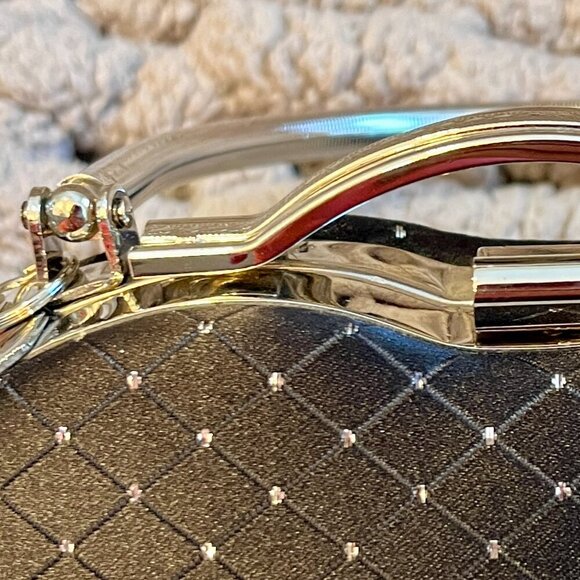 Joy Collection Small Black Hard Shell Evening Clutch Purse - Picture 10 of 16